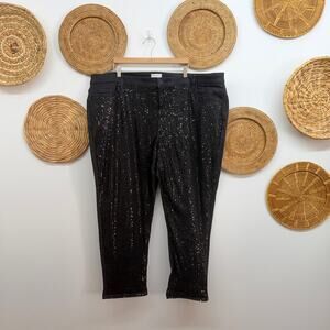 Lane Bryant Sequins Mid Rise Boyfriend Jeans Plus Size 28